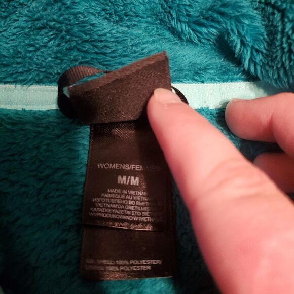 The North Face teal fleece jacket sz Medium - Picture 2 of 4